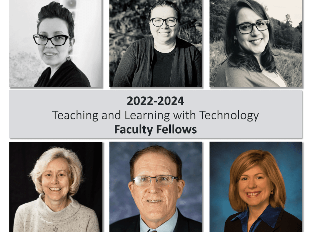 Penn State’s 2022-24 TLT Faculty Fellows are, clockwise from top left: Anna Divinsky, Cookie Redding, Zena Tredinnick-Kirby, Jeanne Marie Rose, Gregory R. Pierce and Jacqueline Bortiatynski. Credit: Penn State. Creative Commons