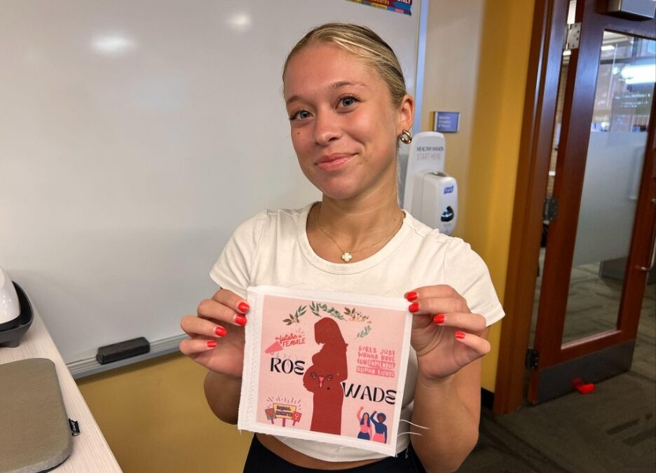 Students use maker tech to create feminist quilts, buttons, justice awareness